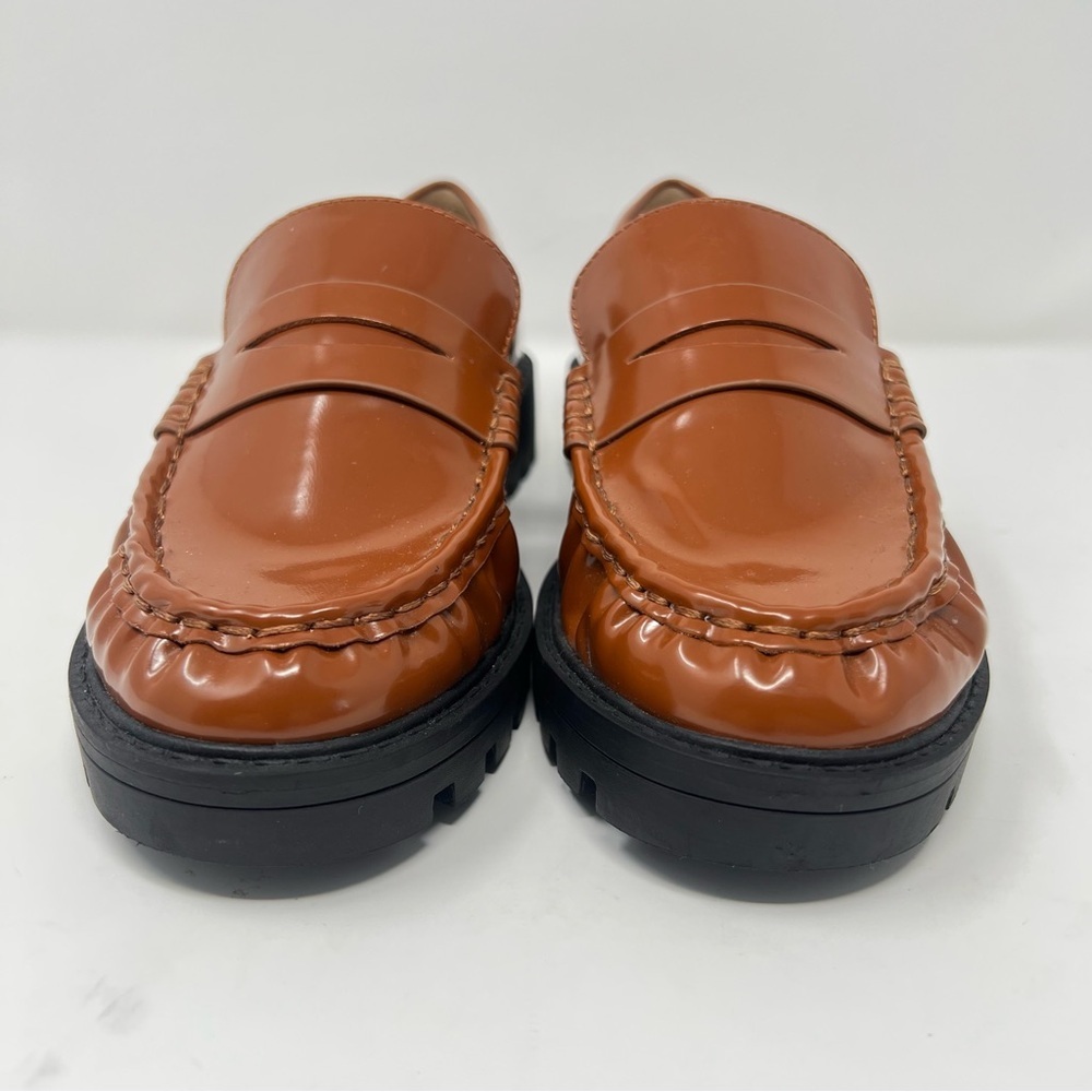 LOFT Women's Shiny Brown Loafers - Picture 4 of 9